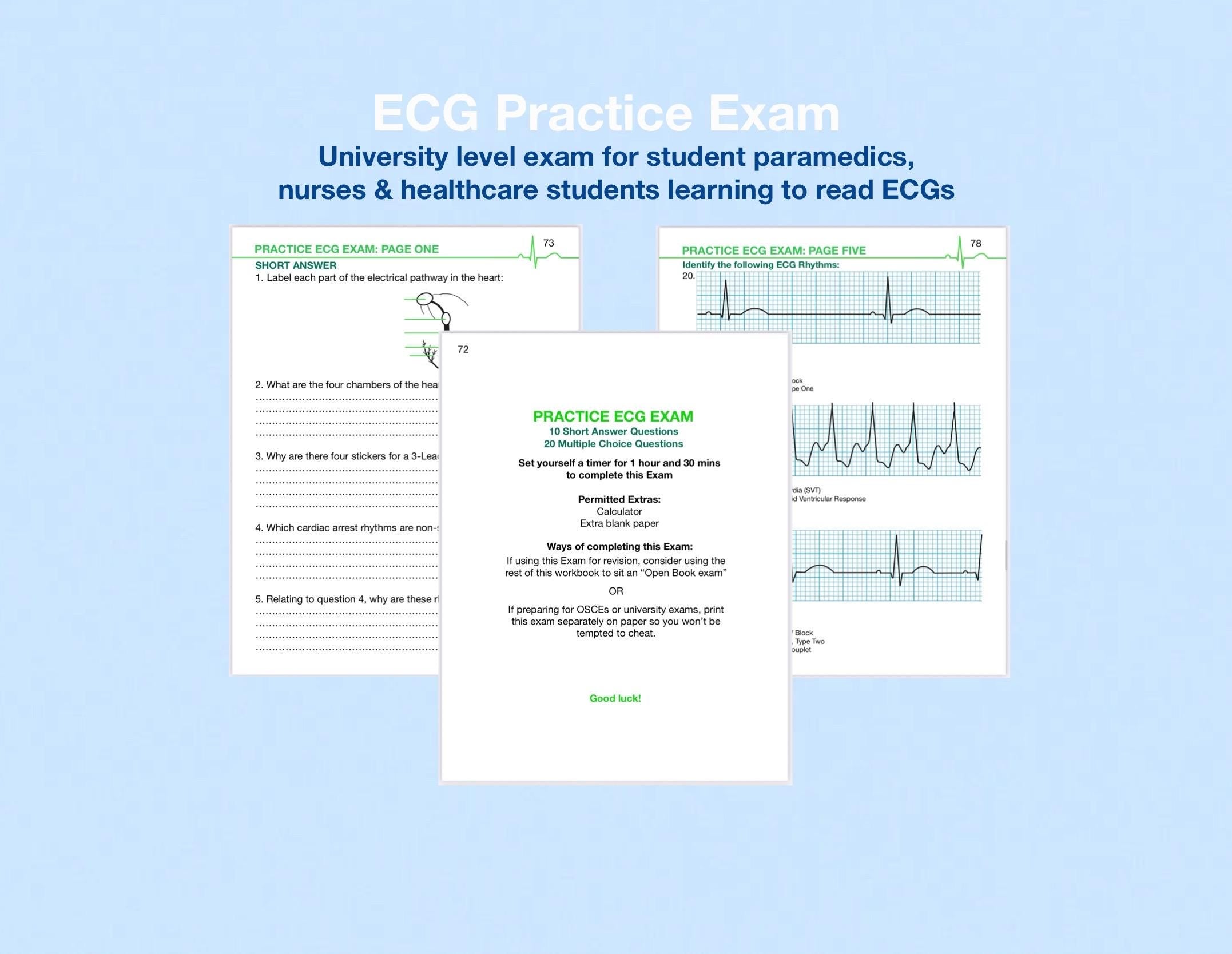(PDF) ECG Rhythms Practice Exam + Worked Answers