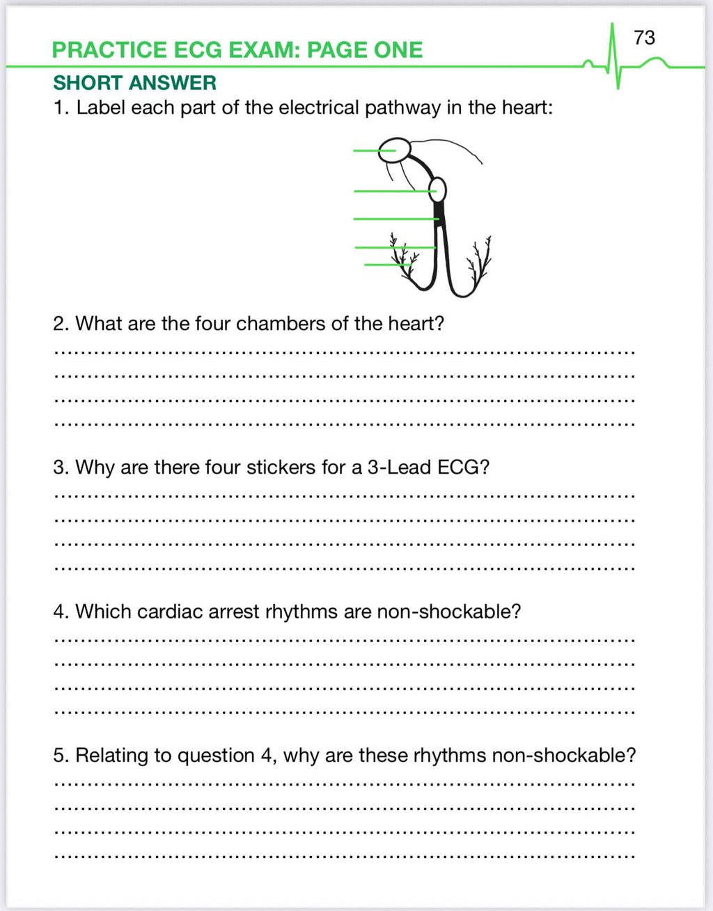 (PDF) ECG Rhythms Practice Exam + Worked Answers